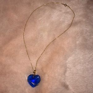 Royal Blue Heart Necklace